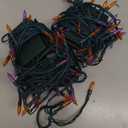 Joiedomi 16.3FT Orange&Purple Halloween Lights,250 Count Battery Operated Christmas String Tree Fairy LED Lights with 8 Modes,Multifunction Green Wire with Timer for Xmas Decor Party Holiday