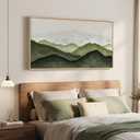 Large Framed Sage Green Abstract Wall Art for Living Room, Minimalist Modern Painting Print Canvas Artwork for Walls, Horizontal Abstract Wall Decor for Bedroom Home Office, 30x60 Inch