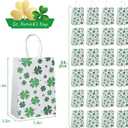 2 x CMSSHUAI 24 PCS Small St Patrick's Day Gift Bags With Handle,Shamrock Paper Bags,Green Goody Bags,Treat Bags for St Patricks Day Presents Candies Cookie Snacks