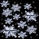 Boao 35 Pieces Christmas Snowflakes Ornaments DIY Acrylic Snowflakes Crystal Xmas Tree Pendant Winter Hanging Snow Theme Decoration(Clear)