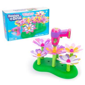 Educational Insights Design & Drill STEM Garden, Flower Building Drill Toy, 37 Piece Set