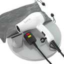 Foldable Travel Hair Dryer Mini:Dual Voltage Lightweight Blow Dryer with Pouch,1200w Compact Pink Small Hair Dryer for Acrylic Paint Pouring(White)