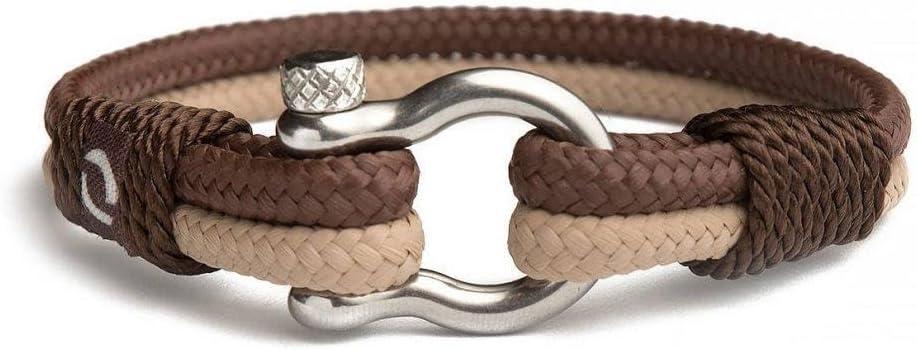 Mens Rope Bracelet - Stainless Steel Silver Shackle, Extremely Durable and Scratch Resistant Waterproof Paracord, Handmade, Nautical Wristband for Men 6-7. (5PACK)