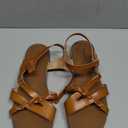 Ataiwee Women's Flat Slide Sandals - Comfortable Slip-On with Ankle Strap,Casual Open Toe Design,Hook-and-Loop Closure Summer Sandals, Size 8,5