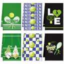 Bencailor 6 Pcs Tennis Hand Towels Gnome Hand Towels for Tennis Party Supplies Bathroom Home Farmhouse Hotel Spa Gym Yoga Gifts for Sports Lovers