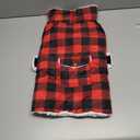 Dog Winter Coat - Windproof Fleece Warm Thick Dog Jacket Clothes for Cold Weather - Plaid Pet Vest Coat Outfits for Small Medium Large Dogs - Indoor & Outdoor Use, Size: Large (Red)