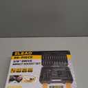 ELEAD 3/8" Drive Impact Socket Set, 96-Piece Deep & Shallow Socket Set Metric and Standard Full with Adapters, Ratchet Handle, Universal Joint, Extension Bar, Screwdriver Bit Sets, Spark Plug Sockets