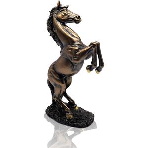 Lependor 12 inch Standing Horse Resin Statue for Home Decor Animal Ornament Sculpture Art Figurine Decorative - Bronze