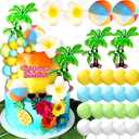JeVenis Surfboard Summer Beach Surf Birthday Cake Decoration Topper for Swimming Beach Party Luau Birthday Baby Shower Party Supplies