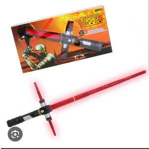 Star Wars Force Awakens Lightsaber Jedi Warrior Kylo Ren Cross Sounding Laser Sword Extendable Red Laser Sword for 6 Years and Up A