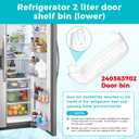 240363702 Refrigerator Door Bin Shelf Replacement for Frigidaire fridge | Refrigerator Bottom Side Door Bin Replace 240363704 240363705 240363708 by Fetechmate, 2 pack ABS, Durable and Stable