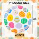 AimFun Easter Party Plates Colorful Eggs Disposable Paper Plates 7" Spring Multi-colored Dessert Plates for Spring Celebrations Party Supplies Table Decorations (48)