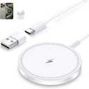 MagSafe Charger Magnetic Wireless iPhone Charge Compatible with iPhone 17 Pro Max Air 16 15 14 Pro Max Plus 13 12 Pro Max & AirPods 4 3 2 Pro - Charging Pad Dock for Travel Home Office (White)