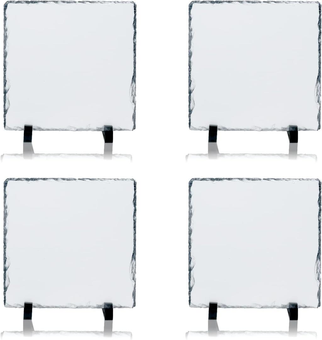 4Pcs 7.52x7.52 Square Sublimation Slate w/Holder