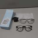 IBOANN Chic & Comfy Blue Light Glasses for Women - 3-Pack Round Frames, Screen-Ready Style with UV Protection Coating (A2 Light Black & Tranparent & Grey)