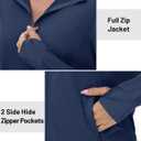 TACVASEN Women's Sun Hoodies Lightweight Jacket for Women Zip Up UPF 50+ UV Shirt Long Sleeves (X-Large, Navy)