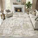 Area Rugs 8x10 Living Room Rug Washable No Slip Low Pile Soft Thickness Large Carpets Indoor Floor Covering for Bedroom Dining Modern Abstract Home Office Decor Tan