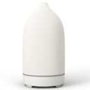 Essential Oil Diffusers,Handmade Ceramic Aromatherapy Diffuser for Room and 9 Colors Night Light for Home,Auto-Off (White)