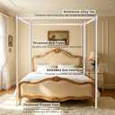 Canopy Bed Frame Queen Size, Thickened Stainless Steel 4 Corner Bed Canopy Poles, Heavy Duty Net Frame for Curtains, Bedroom Decor Canopy Bracket, Easy Assembly, 59 x 78 x 78 in