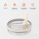 40 oz Tumbler Flip Straw Lid Replacement Compatible with HydroJug, Spill Proof Splash Resistant Tumbler Lids,Leak Proof Tumbler Cover for Cup Accessories,Pack of 2 (Cream White)