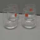Bormioli Rocco Planeo Set Of 4, Stemless Wine Glasses, And DOF Drinking Glass, 12.25 Oz, Clear Crystal Star Glass, Dishwasher Safe, Made In Italy.