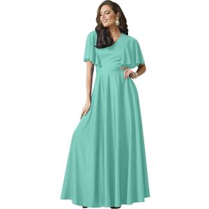 KOH KOH Womens 2025 Long Elegant Bridesmaid Evening Cocktail Modest Maxi Dress (Light Mint Green), Size: 2XL