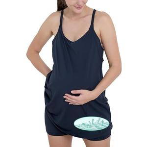 Active Maternity mini Dress Romper with Breezy Comfort Designed for Pregnant Women Perfect for Postpartum and Everyday Wear S