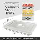 Elite Gourmet EFD3321 Food Dehydrator, Stainless Steel Trays Adjustable Temperature Controls, Jerky, Herbs, Fruit, Veggies, Dried Snacks, Stainless Steel