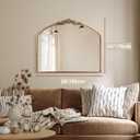 PERFNIQUE Vintage Mirror, 36" X 30" Arched Antique Baroque Mirror, Gold Traditional Wall Decor, Ornate Decor Anthro Look Alike Decor for Bathroom Living Room Fireplace Entryway Hallway