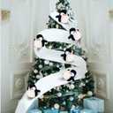 Shappy Christmas Snow Surfing Set Sliding Penguins for Xmas Tree Banister Staircase Decoration Christmas Banister Sliding Penguins Decor for Xmas Holiday Party Stairway Indoor Decor