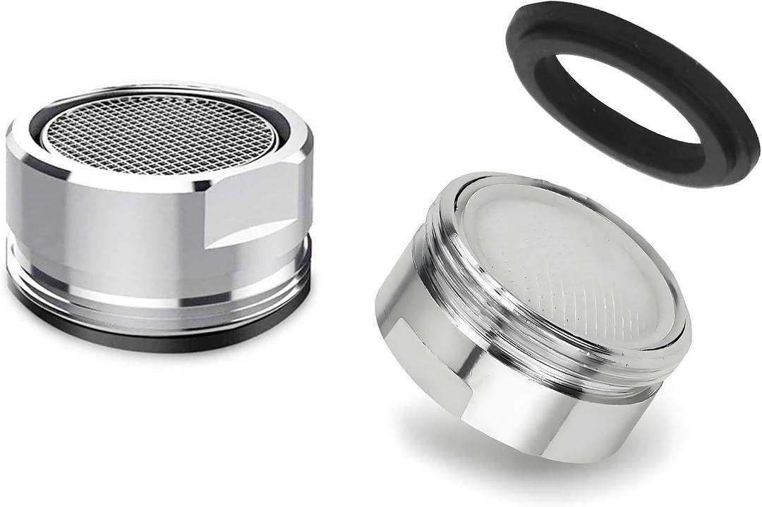 Bathroom Faucet Aerator 15/16 In Male Thread Chrome Solid Brass, Bathroom Sink Aerator for Sink Faucet Aerators M24 with Gasket