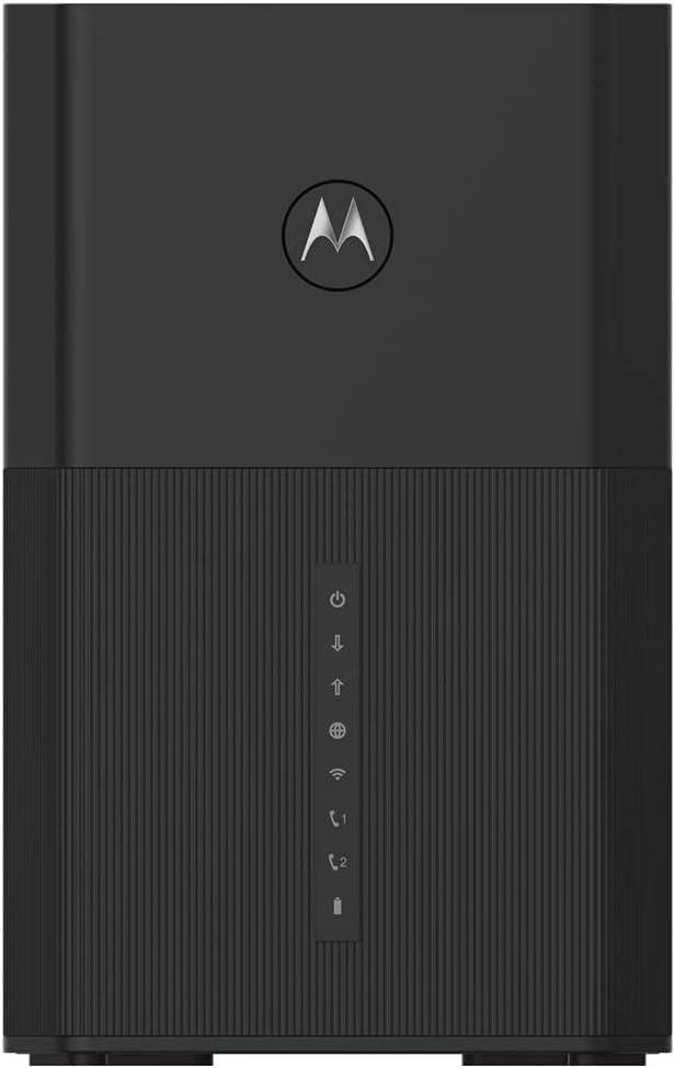 Motorola MT8733 WiFi 6 Router + Multi-Gig Cable Modem + 2 Phone Ports | for Comcast Xfinity Voice and Gigabit Internet Plans Up to 2500 Mbps | AX6000 | DOCSIS 3.1 | with Smart Motosync App Black