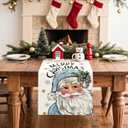 3 x Artscope Merry Christmas Santa Claus Table Runner, Xmas Winter Snowflakes Holiday Kitchen Dining Table Decoration for Christmas Home Party Decor 13x72 Inch-Blue