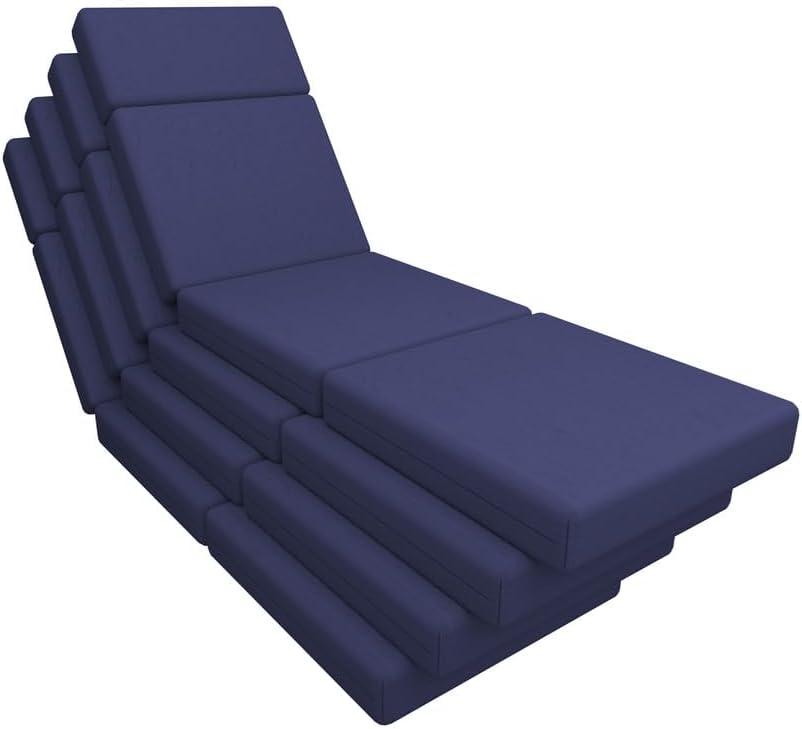 4 Pcs Chaise Lounge Cushions Outdoor, 72 x 21 x 4 Inch Lounge Chair Cushions for Outdoor Furniture - Waterproof Lounge Patio Replacement Cushion, 4In Fade-Resistant ThickPatio Chaise Lounge Cushion