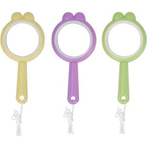 Magnifying Glass Hand Lens Handheld Mini Kids Magnifying Glass Plastic Magnifier for Class Learning Reading Outdoor Observation Party Favors (3 Pieces) 