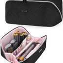 Leudes Hair Tools Travel Bag For Dy son Airwrap Hair Dryer Shark Flex Style Carrying Case Travel Makeup Bag Portable Pouch Open Flat Packing Organizers with Divider and Handle (Black)