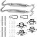 SUNNY GUARD Sun Shade Sail 316 Stainless Steel Hardware Kit 8 Inch for Rectangle Shade Sail Installation for Backyard Yard Deck Patio Garden