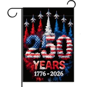 2 x America 250th Anniversary Garden Flag 1776-2026 250 Years of Birthday American Decor 4th of July Fourth of July Patriotic Party Decorations and Supplies 12.5×18 Inch