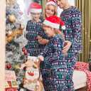 Ekouaer Family Christmas Pajamas Matching Sets Long Sleeve Holiday Pjs Sleepwear 2 Piece Lounge Sets S-XXL (Blue, S)