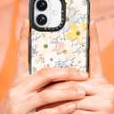 Bouvardia for iPhone 16 Case, Cute Design for Women & Girls, Protective & Aesthetic, Floral Theme - Flowers Blossoming (Gray Bumper)