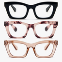 REAVEE Oprah Style Reading Glasses for Women, Blue Light Blocking Cute Oversized Square Computer Readers Spring Hinge