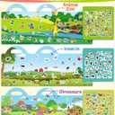 Benresive Reusable Sticker Book for Toddlers, Stickers for Kids, Travel Toys for Arts & Crafts Activities, Birthday Gift for Boys & Girls, Animals Dinosaurs Insects Themes
