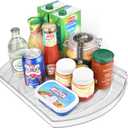 FIRJOY Lazy Susan Turntable for Refrigerator, Square Turntable Organizer for Fridge Cabinet, Pantry, Countertop | 16.5" x 11.1" (Rectangle 1 Pack - Clear)