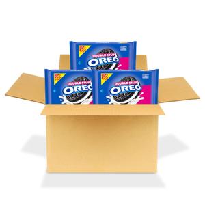 2 x OREO Double Stuf Chocolate Sandwich Cookies, Family Size, 3 Packs Best By 06/13/26