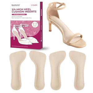 High Heel Cushion Inserts for Women - Bukihome 3/4 Invisible Insoles Prevent Feet from Sliding Forward - Shock & Sweat Absorption - Comfort Shoe Pads for High Heels Sandals Flats,Size S