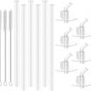 Marbe 6pack Replacement Straws for Thermos Funtainer Bottle, Straws Stem Set with Cleaning BrushesSafe to use for Adult/Children (6 Straws+3 Cleaning Brushes),White