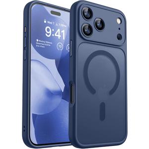 Magnetic Compatible with iPhone, Upgraded [Full Camera Protection] [Compatible with Magsafe] [Translucent Matte] Shockproof Protective Phone Cover  - Ultramarine 6 x 3