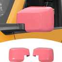 For Bronco Side Mirror Cover Trim Pink for Ford Bronco 2021 2022 2023 Pink Exterior Accessories 2pcs (for Mirror Without Light & Not for Sport)