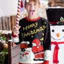 BesserBay Unisex Kids Ugly Christmas Sweater 3D Graphic Funny Long Sleeve Holiday Pullover Sweatshirt 4-14 Years (Black | Merry Christmas)