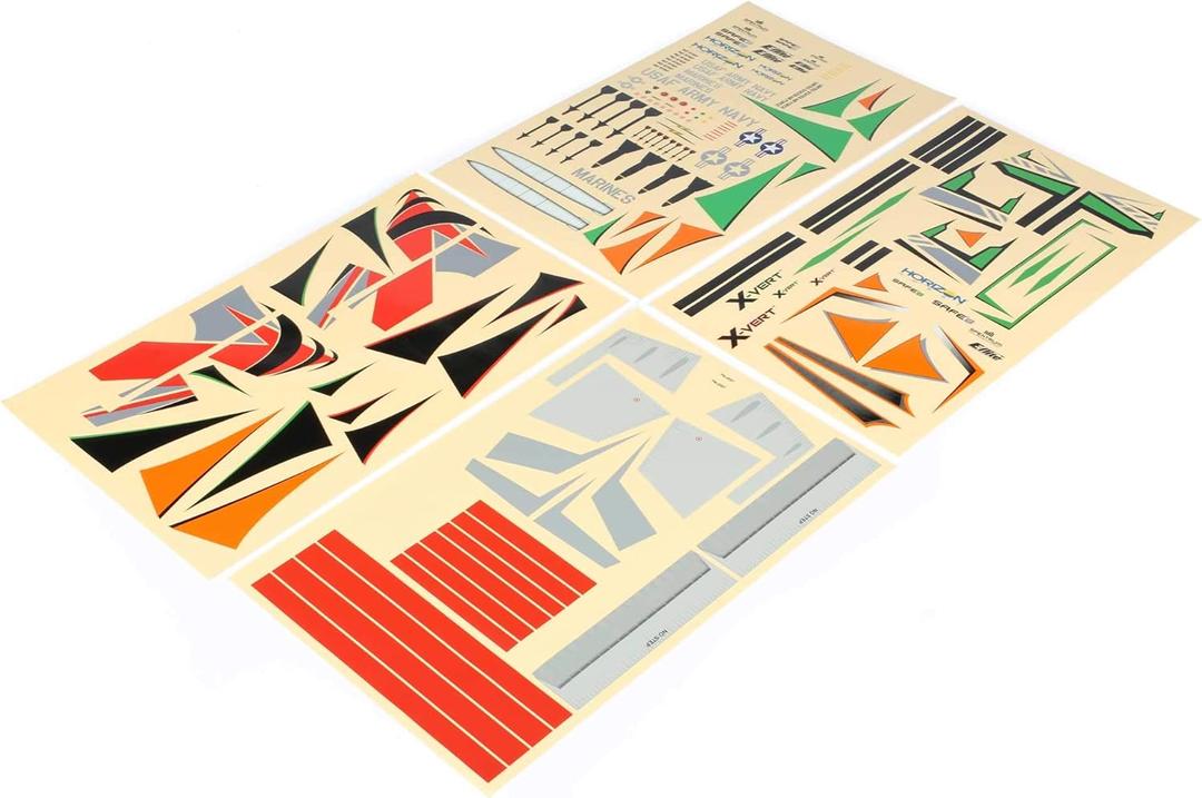 E-flite Decal Trim Sheet Set X-VERT VTOL EFL1807 Decals Trim Pilots Scale Accys